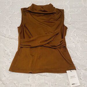 Brown Sleeveless Blouse